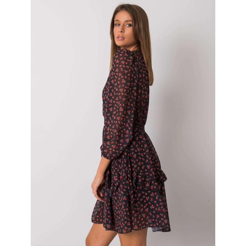 Dámské šaty s volánky Lianne OCH BELLA černo-červené 