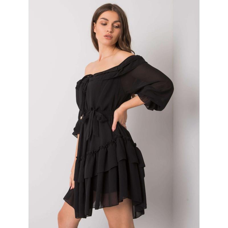 Dámské šaty puntíkované Nathalie OCH BELLA černé  