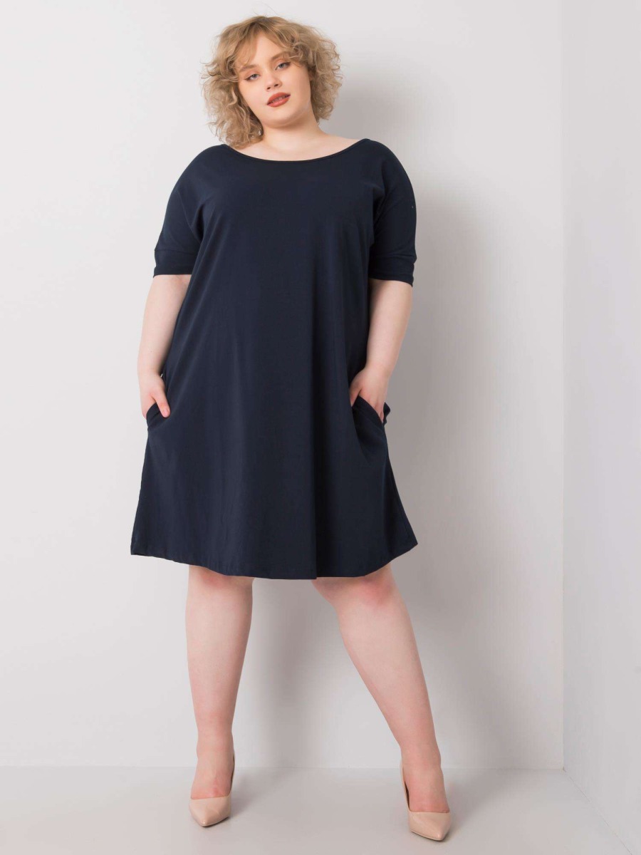 Dámske plus size šaty BELLAMY navy blue