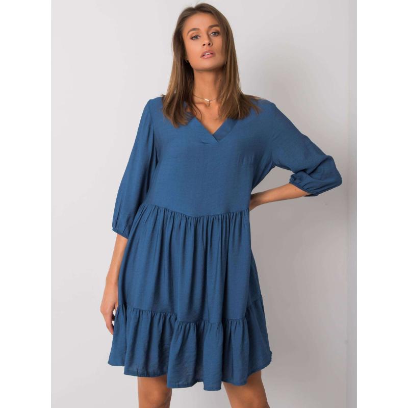 Dámské šaty s volánem HARLYN modré 