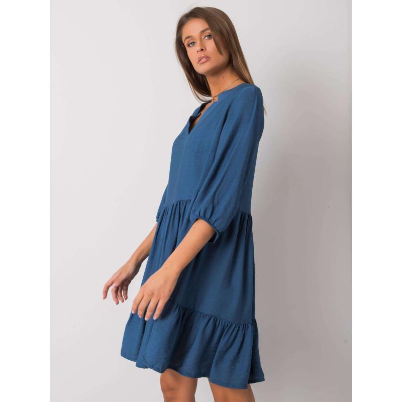 Dámské šaty s volánem HARLYN modré 