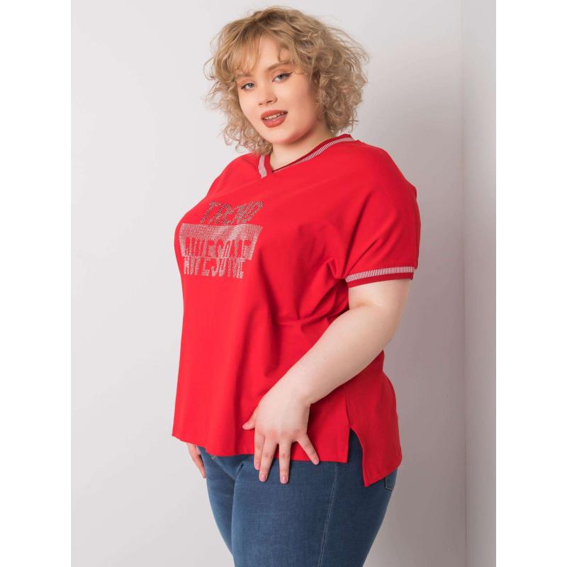 Dámska blúzka plus size BILLI červená