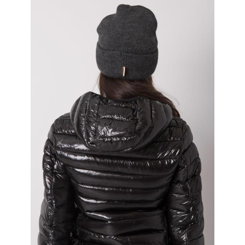 Dámska čiapka s bambulou tmavosivá