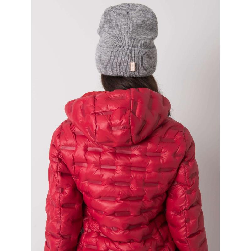 Dámska čiapka s bambulou sivá