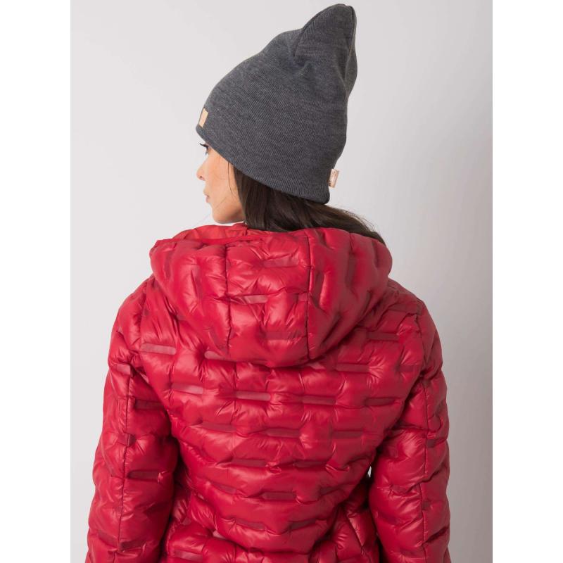 Női pomponos sapka sötétszürke