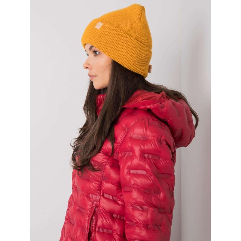 Dámská čepice tmavě žlutá 