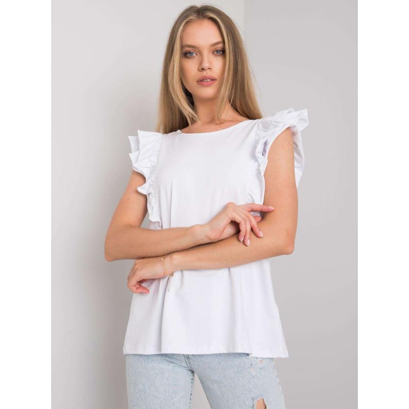 Női blúz fodros Claude OCH BELLA fehér