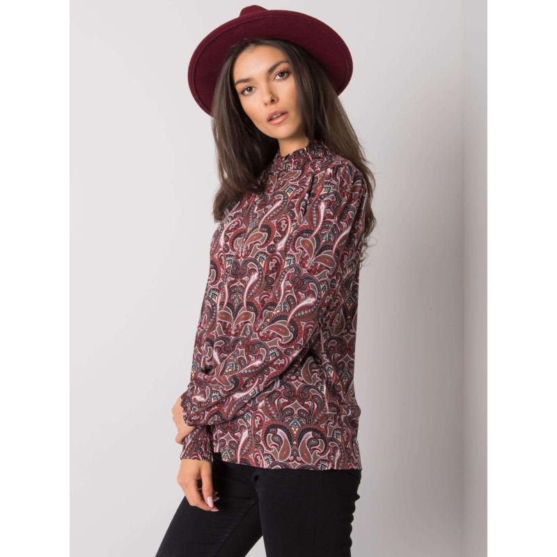 Női nyomtatott blúz Hadiya FRESH MADE sötét barna