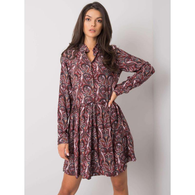 Dámské šaty s potiskem Alannah FRESH MADE tmavě hnědé 