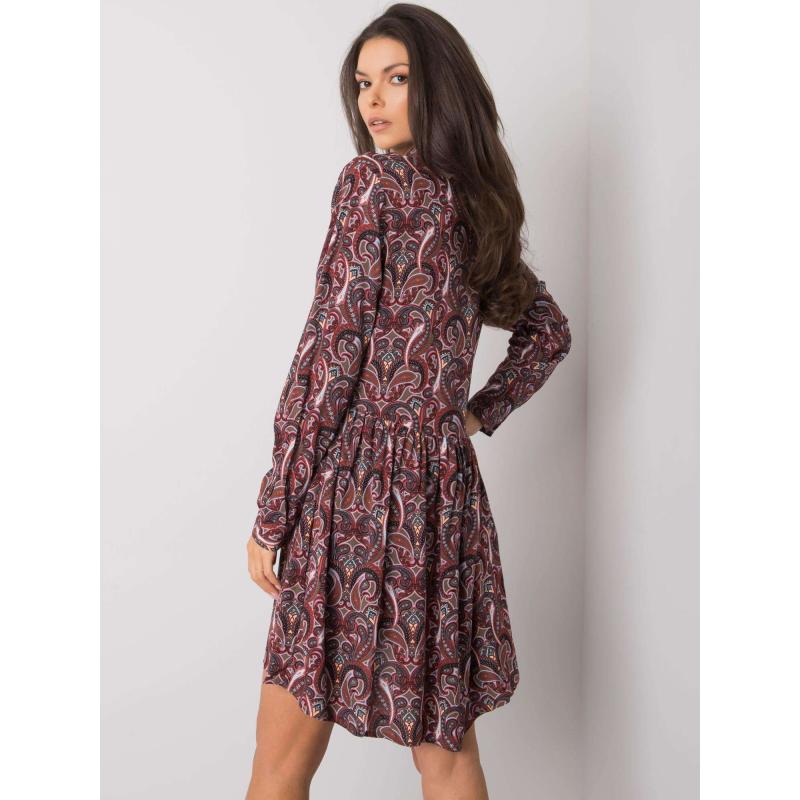 Dámské šaty s potiskem Alannah FRESH MADE tmavě hnědé 