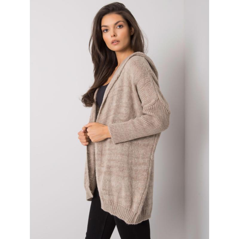 Dámsky sveter s kapucňou Pierrette OCH BELLA beige