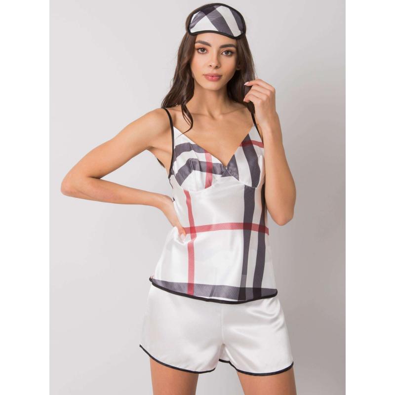 Dámské pyžamo kostkované LORA bílá