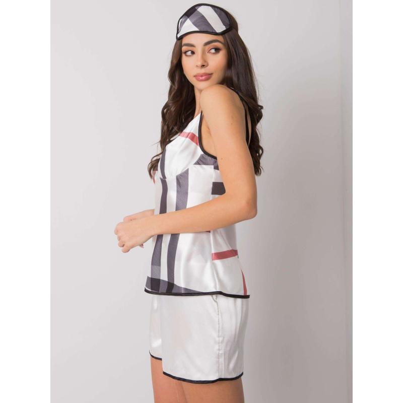 Dámské pyžamo kostkované LORA bílá