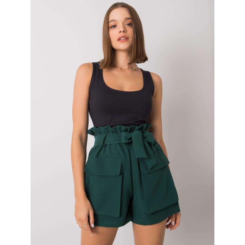 Női rövidnadrág zsebekkel DESTINEE sötétzöld