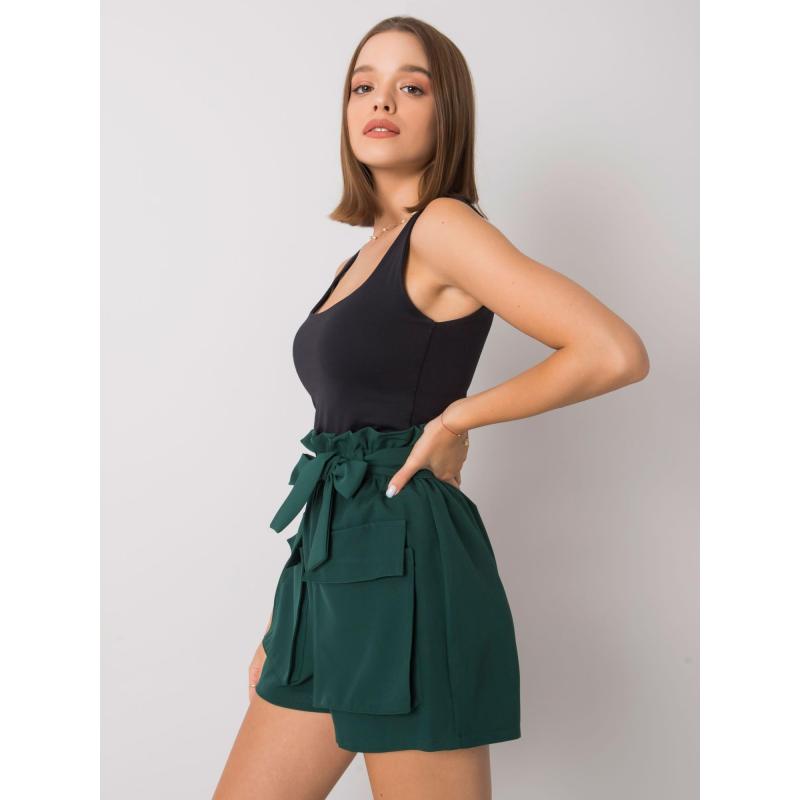 Női rövidnadrág zsebekkel DESTINEE sötétzöld