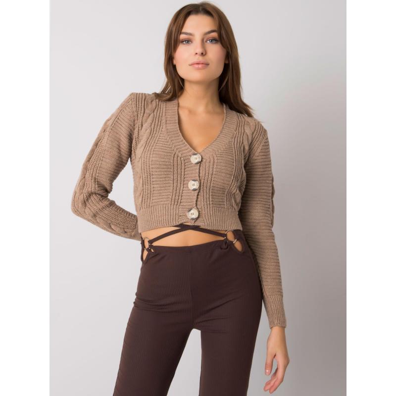 Női kardigán Aristide RUE PARIS sötét bézs színben