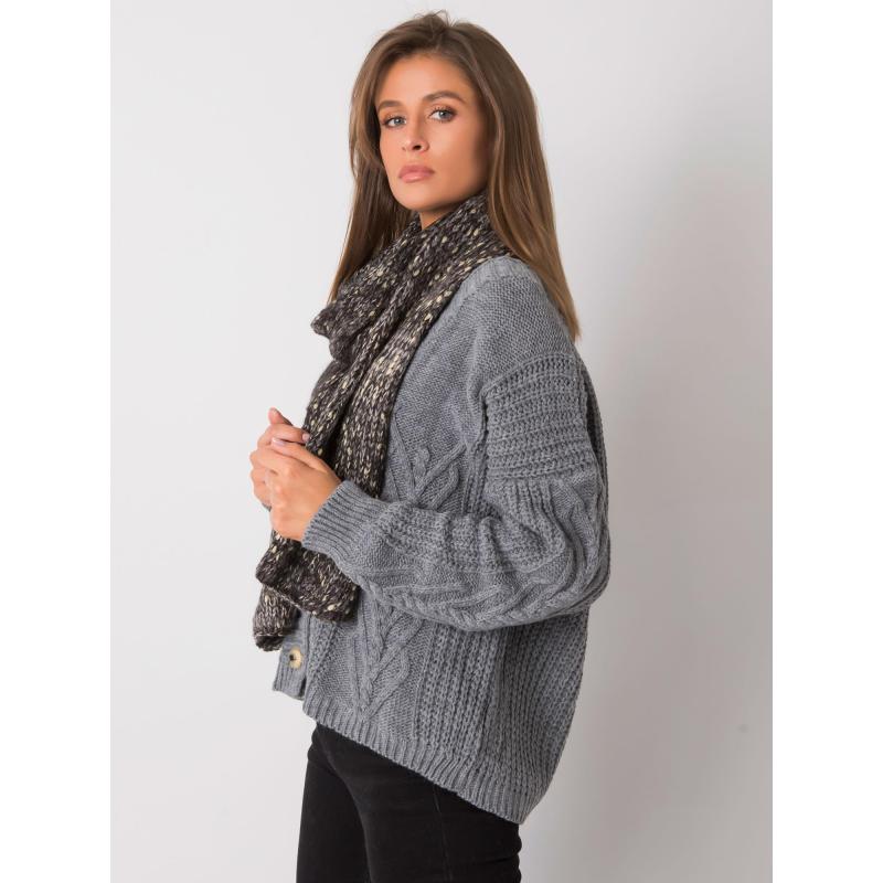 Dámský šátek se zlatou nití JEMMA černý 