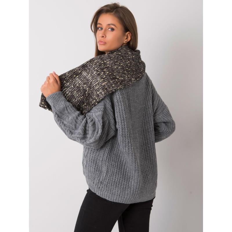 Dámský šátek se zlatou nití JEMMA černý 