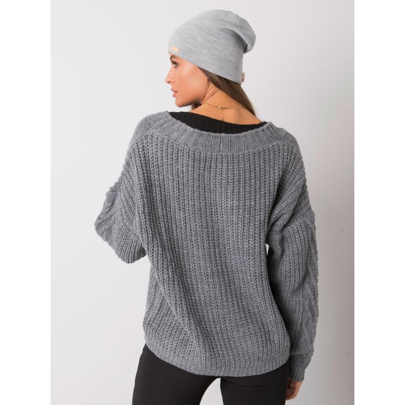 Dámská čepice basic RUE PARIS šedá 