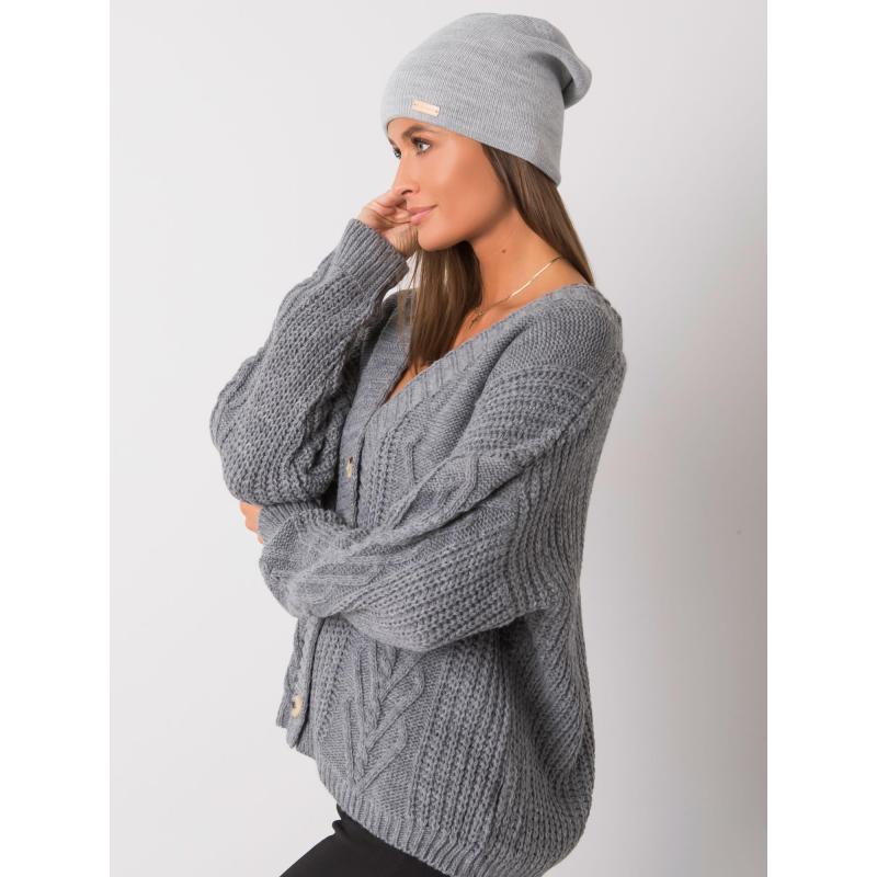 Dámská čepice basic RUE PARIS šedá 