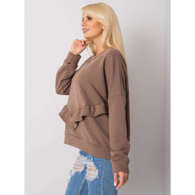 Dámská mikina s volánky Frose RUE PARIS hnědá 