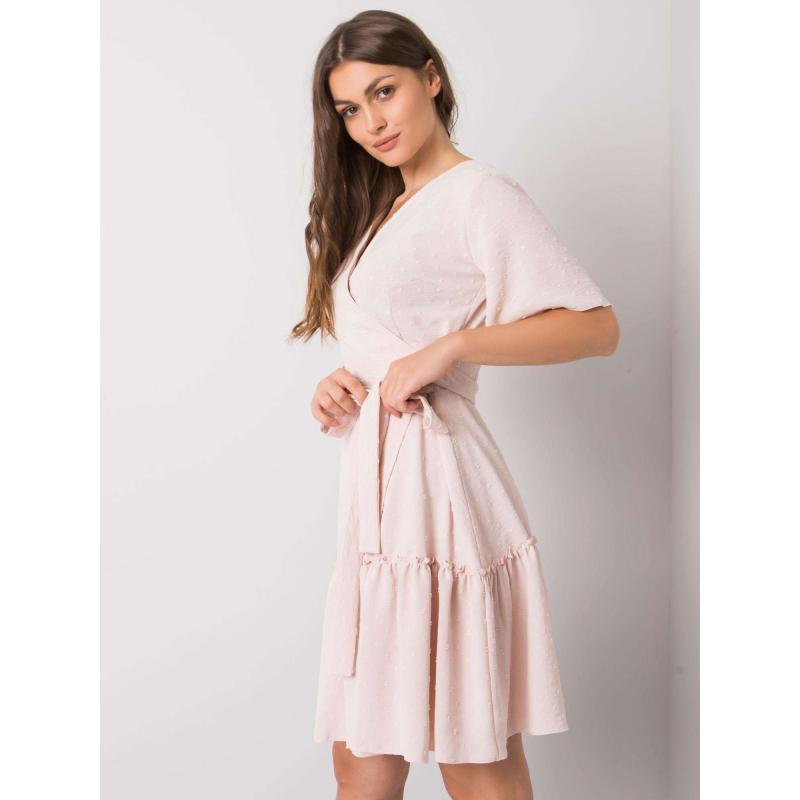 LACHELLE világos rózsaszín női fodros ruha