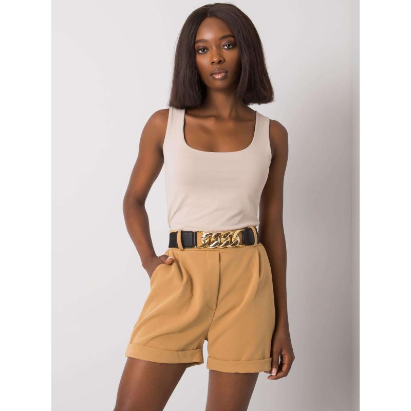 Dámské šortky s páskem LAURELL hnědá