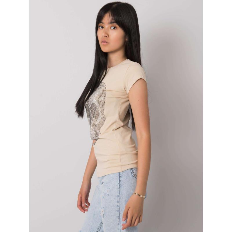 Dámské tričko SKULL béžové 