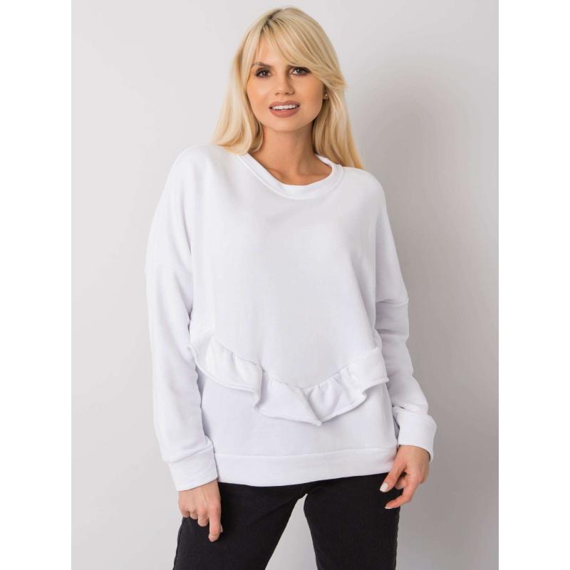 Női pulóver fodros Frose RUE PARIS fehér