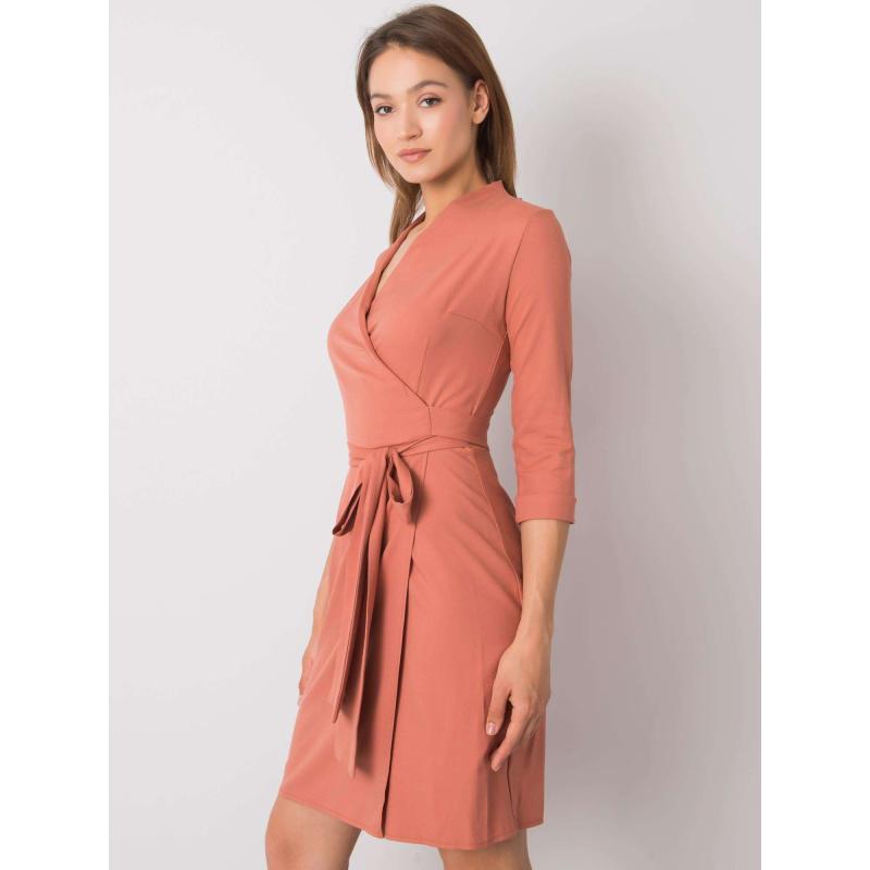 Női Edelie ruha nyakkendővel Brick