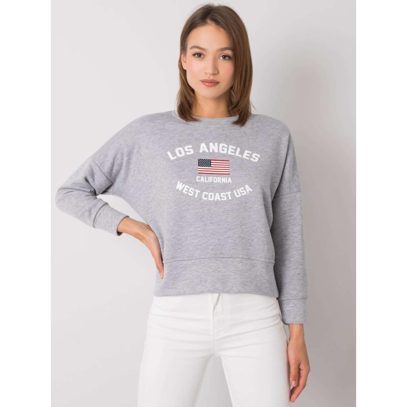 Dámská mikina s potiskem melanžová Loretta RUE PARIS šedá  