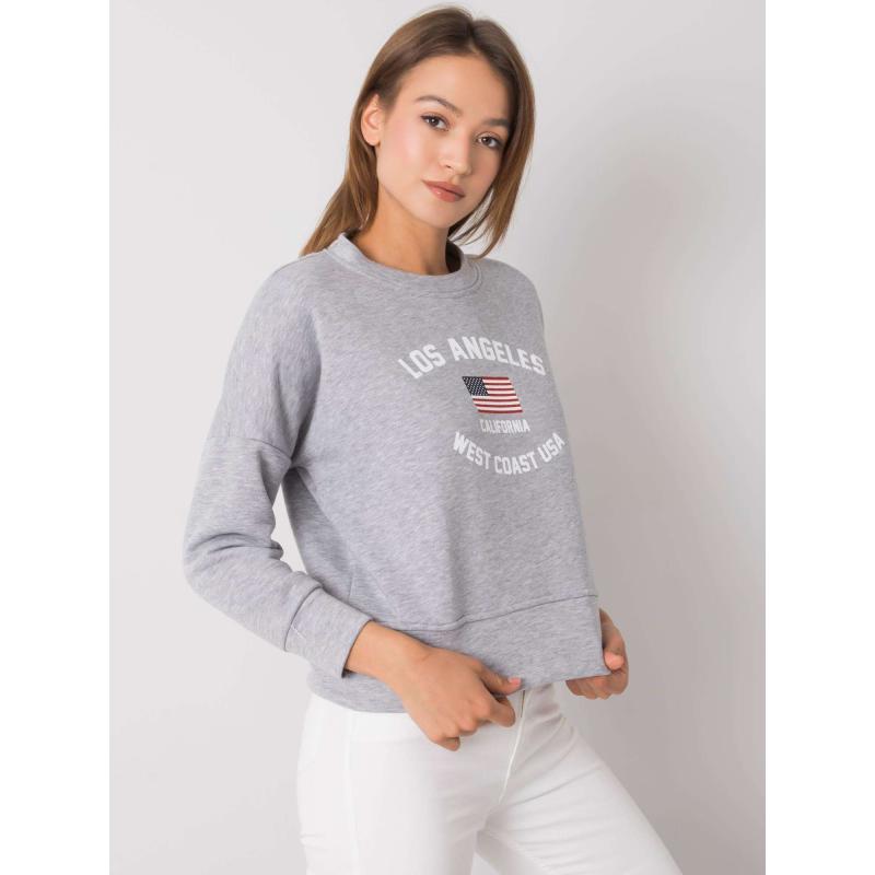 Dámská mikina s potiskem melanžová Loretta RUE PARIS šedá  