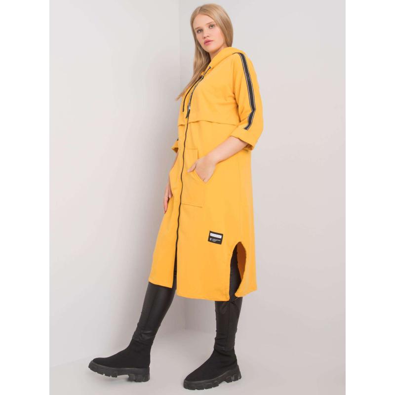 Dámská mikina plus size dlouhá AYDIN žlutá 