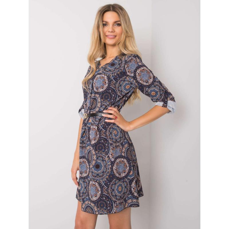 Dámské šaty vzorované KAIPO tmavě modré  