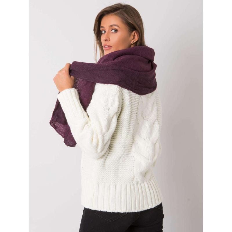 Lila kötött sál rojtokkal