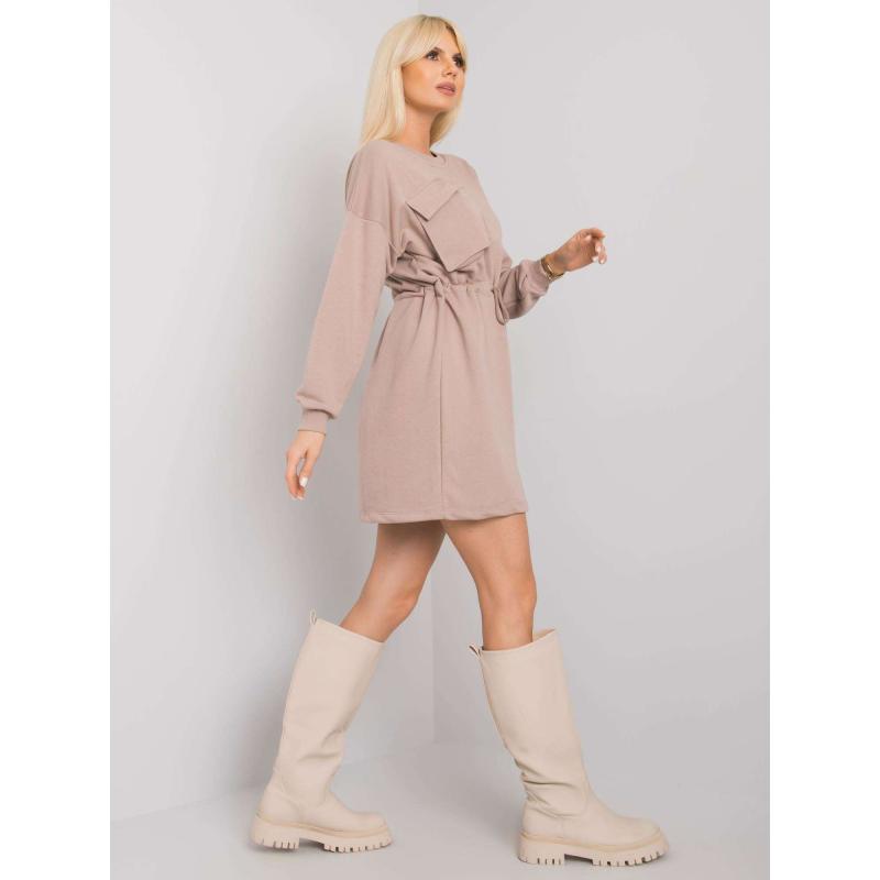 Dámske oversize šaty Kelbi RUE PARIS dark beige