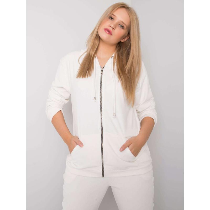 Női plus size bársony szett MICHELL fehér