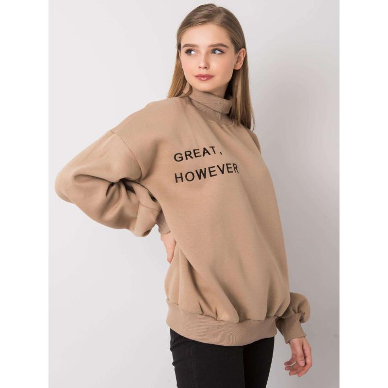 Női oversize pulóver KELLY sötétbézs sötét bézs