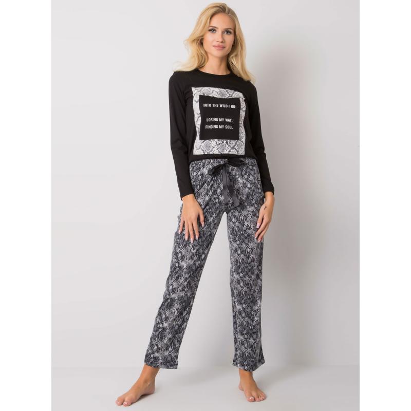 Női nyomtatott pizsama JAMAL fekete