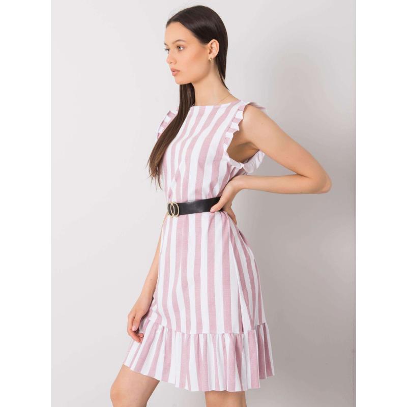 Dámské šaty pruhované MAUDE růžové  