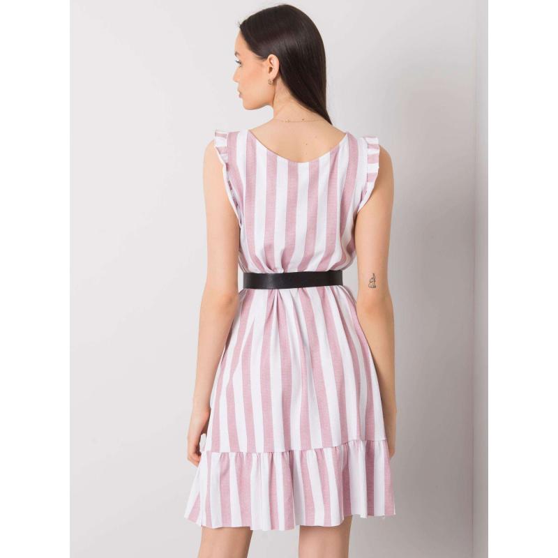 Dámské šaty pruhované MAUDE růžové  