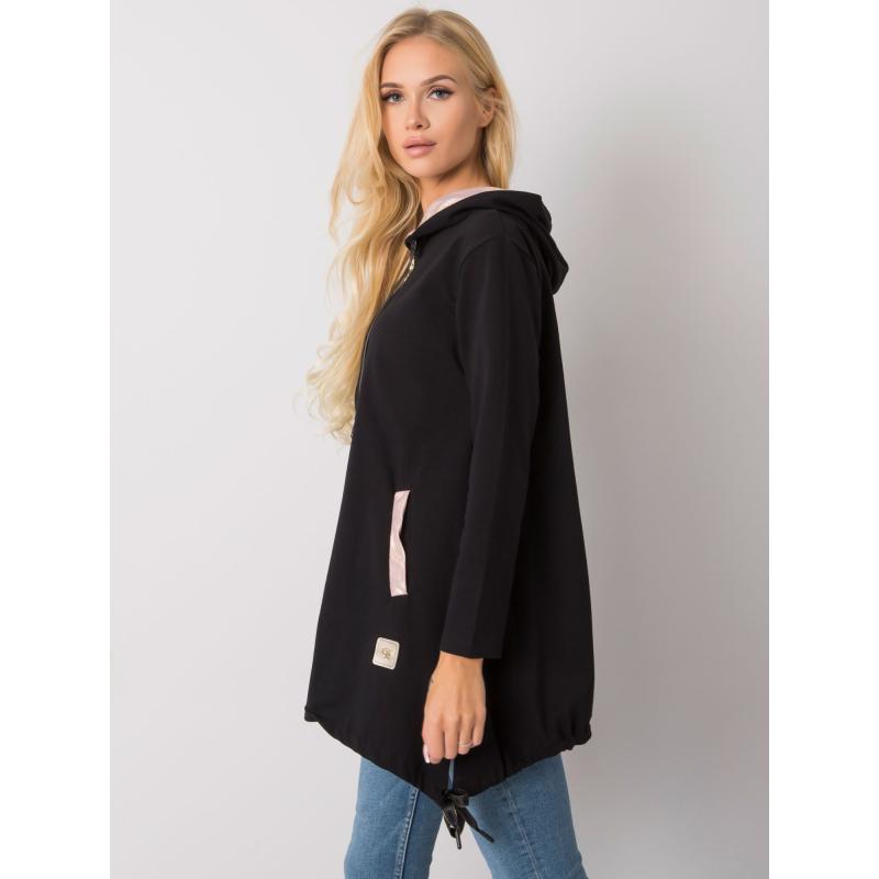 Női kapucnis pulóver NARISSA fekete