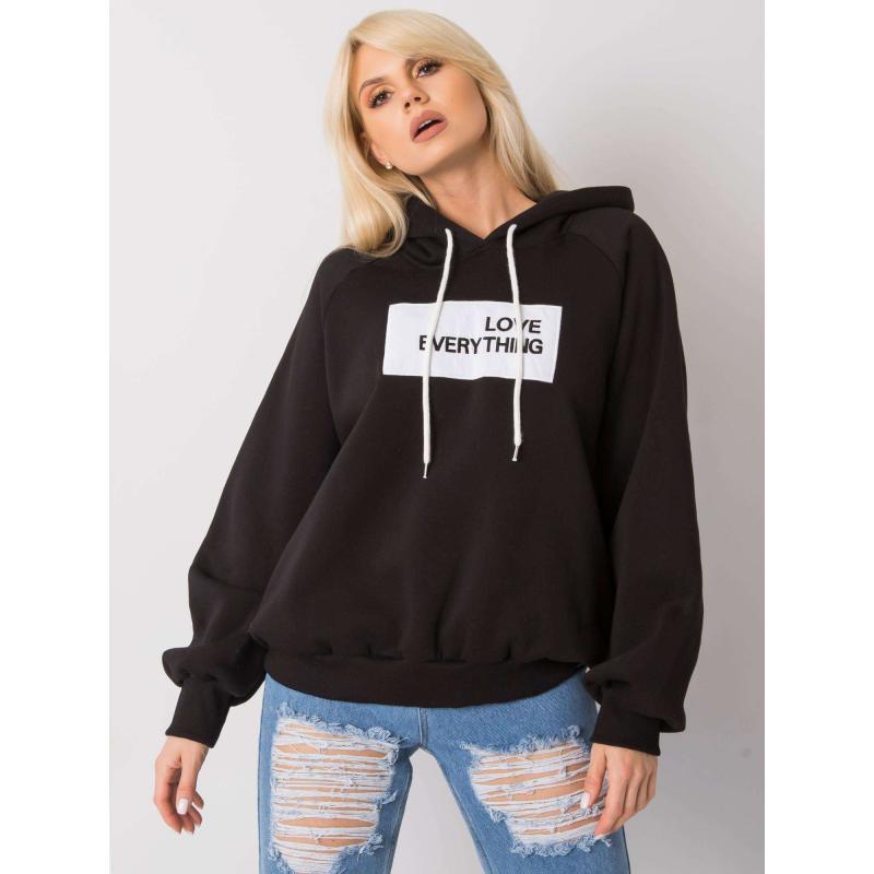 Női oversize kapucnis pulóver DINA fekete