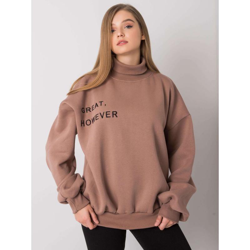Női oversized pulóver KELLY világosbarna