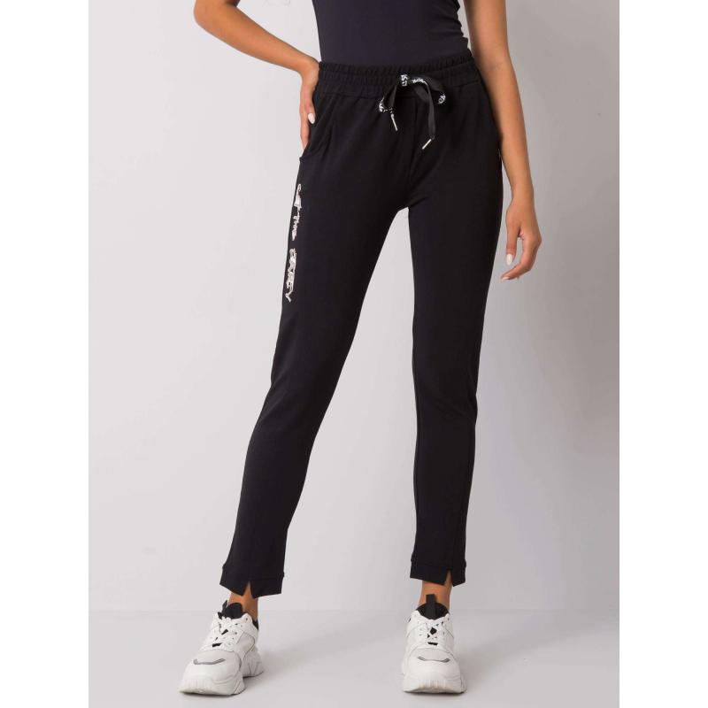 Női melegítőnadrág PEYTON felirattal, fekete színű