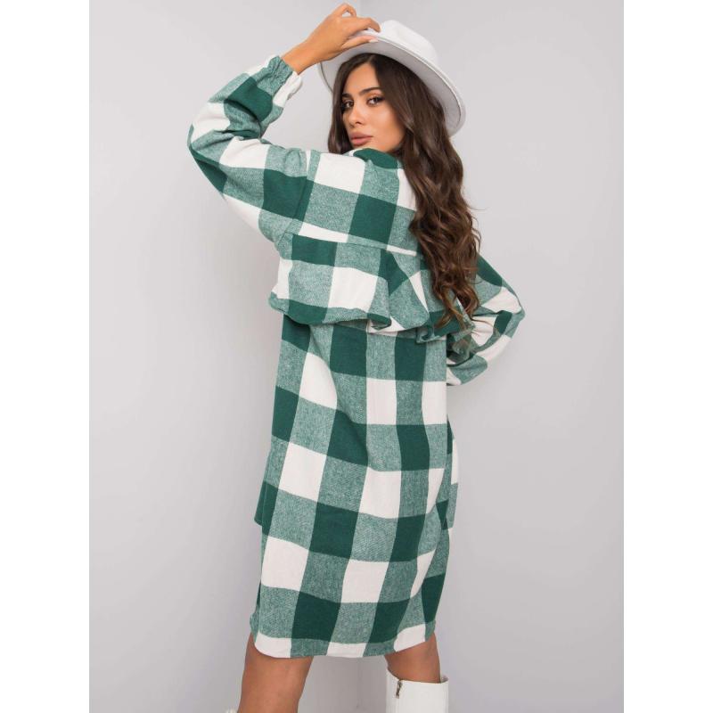 Dámská košile kostkovaná dlouhá AMERIE zelenobílá