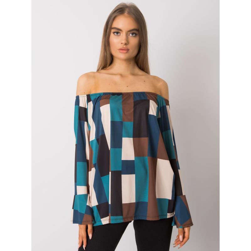 Női mintás blúz Reggie OCH BELLA sötétkék