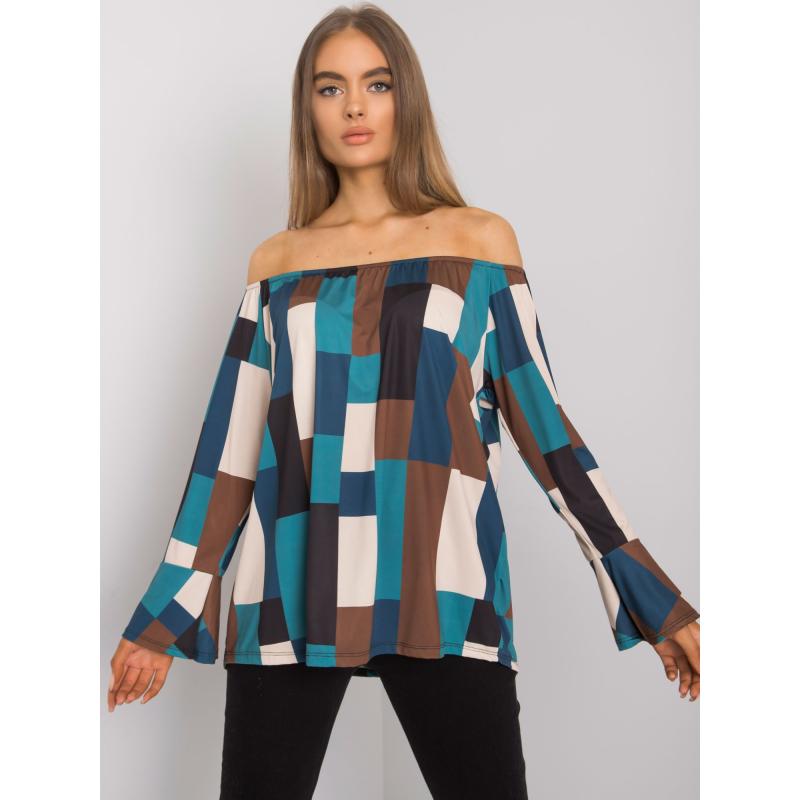 Női mintás blúz Reggie OCH BELLA sötétkék