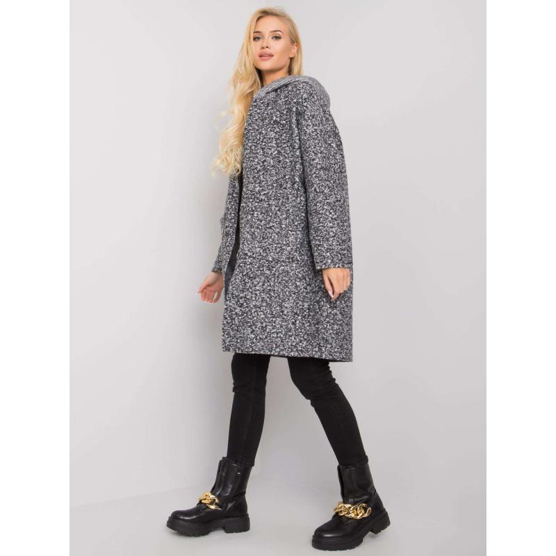 Dámský kabát s kapucí Cordelia OCH BELLA šedý