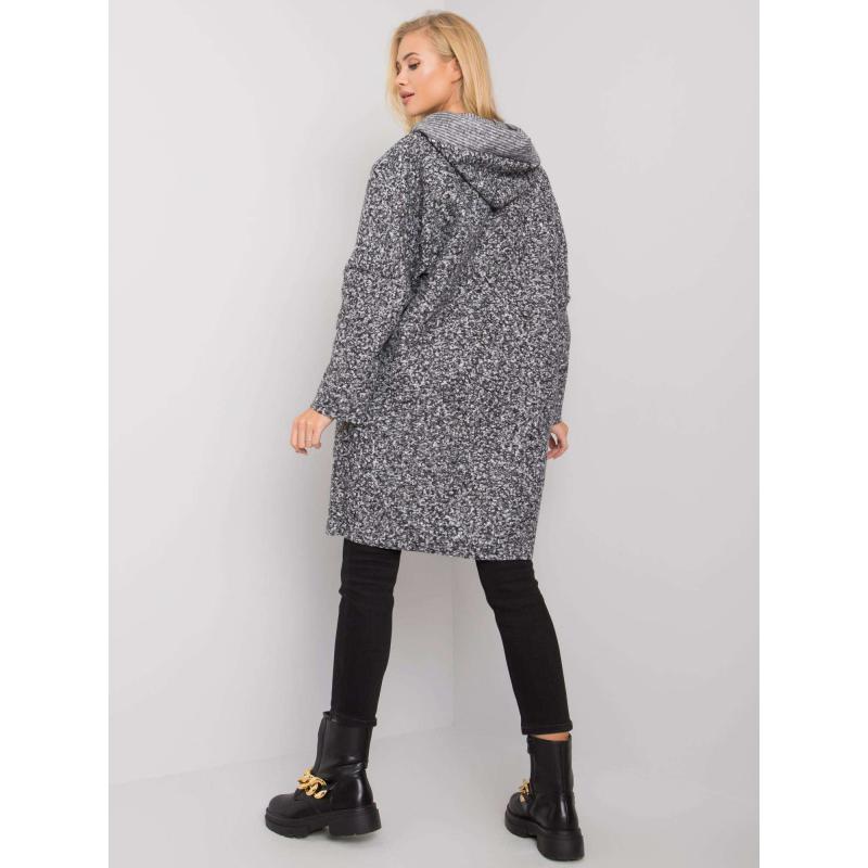 Dámský kabát s kapucí Cordelia OCH BELLA šedý